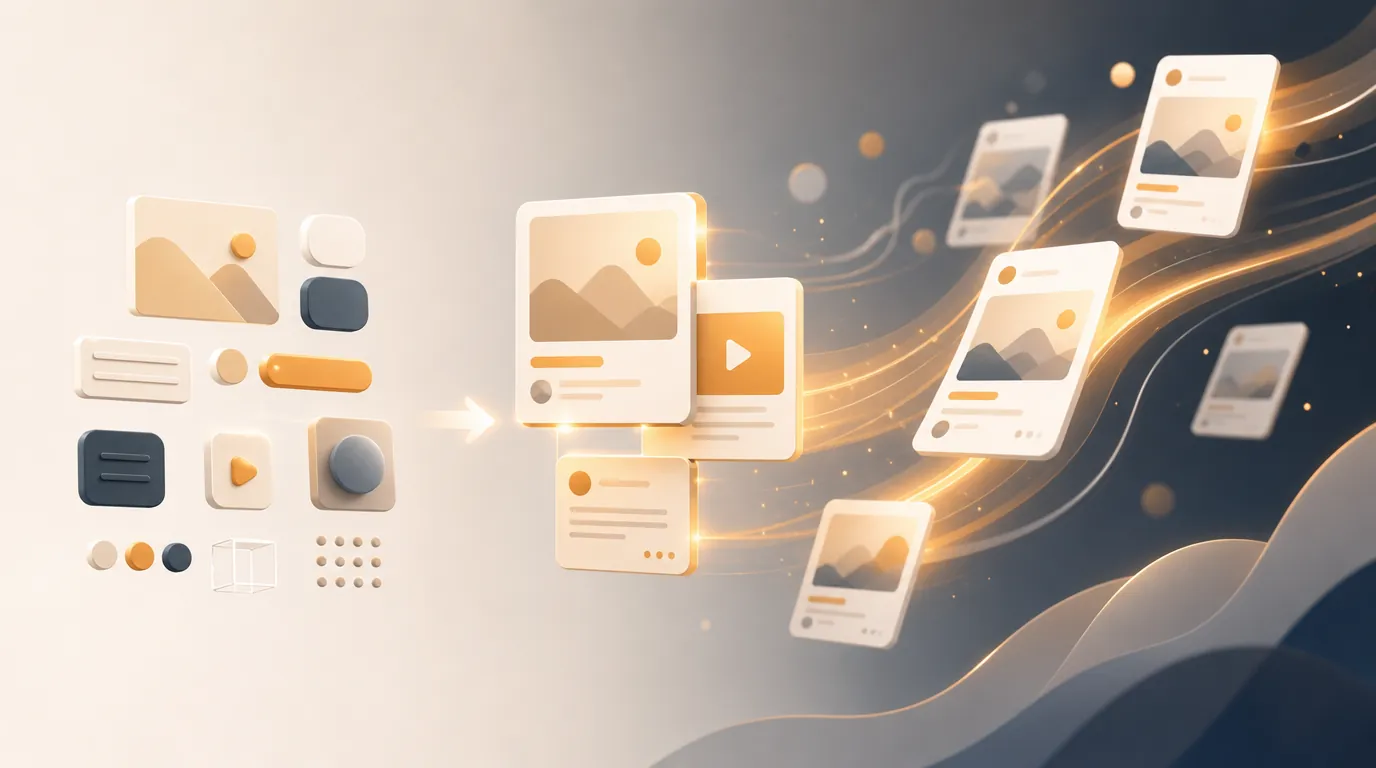 Product context flowing into channel-native social and blog drafts