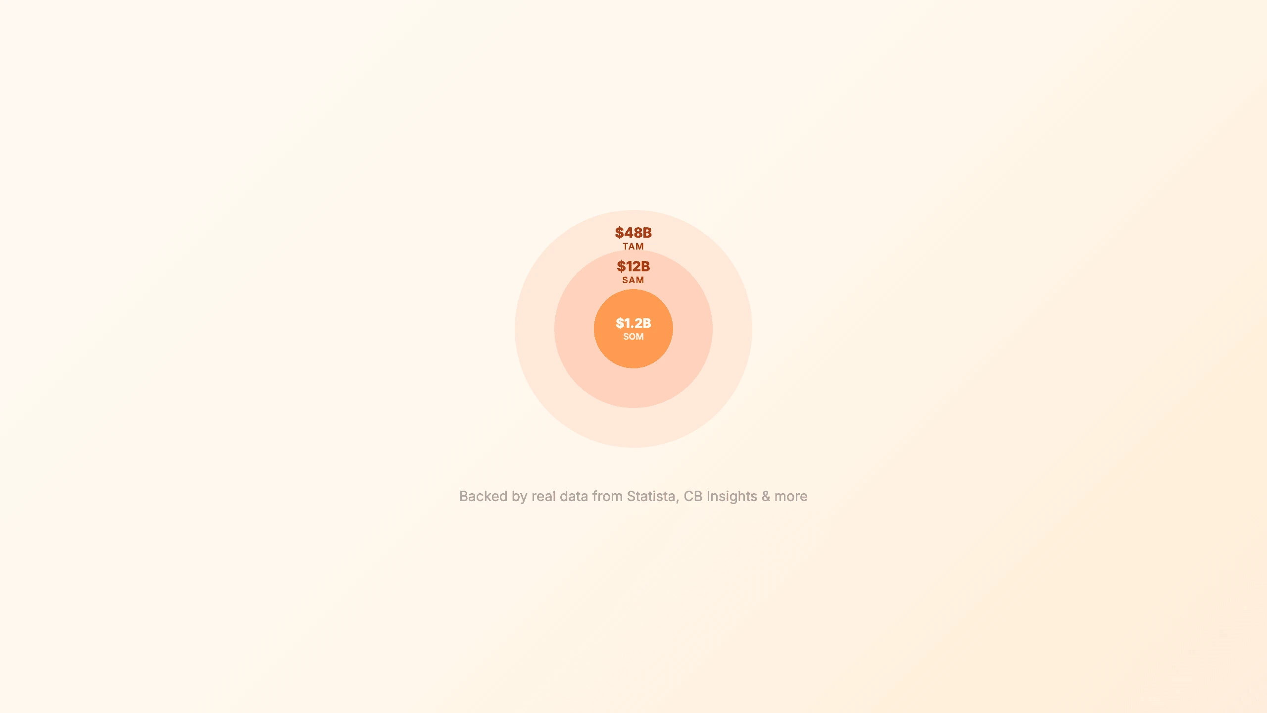 Market research TAM SAM SOM visualization