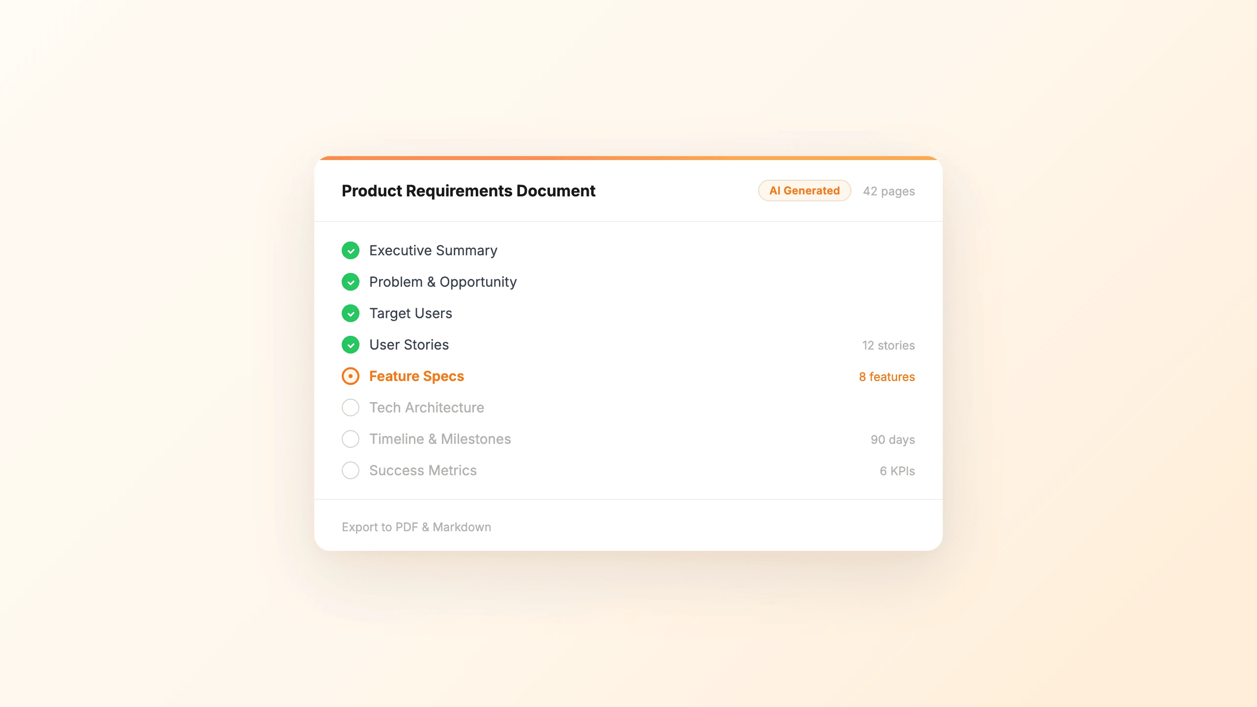 AI PRD generation for startups