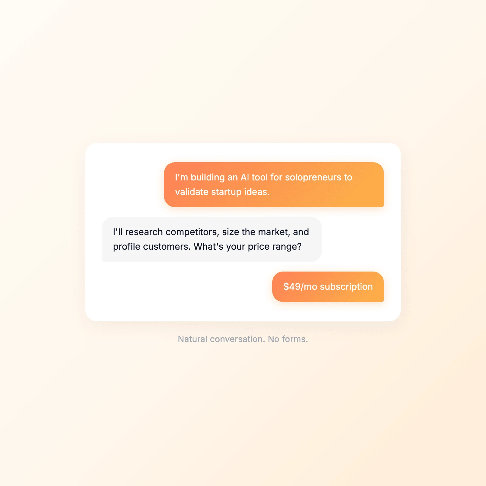 Natural conversation with VibeCom AI advisor